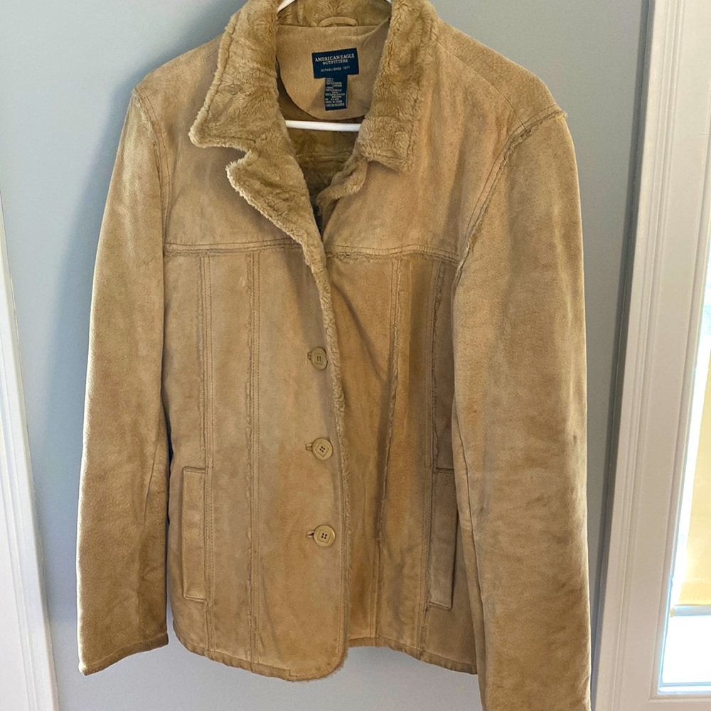 American eagle leather jacket size L